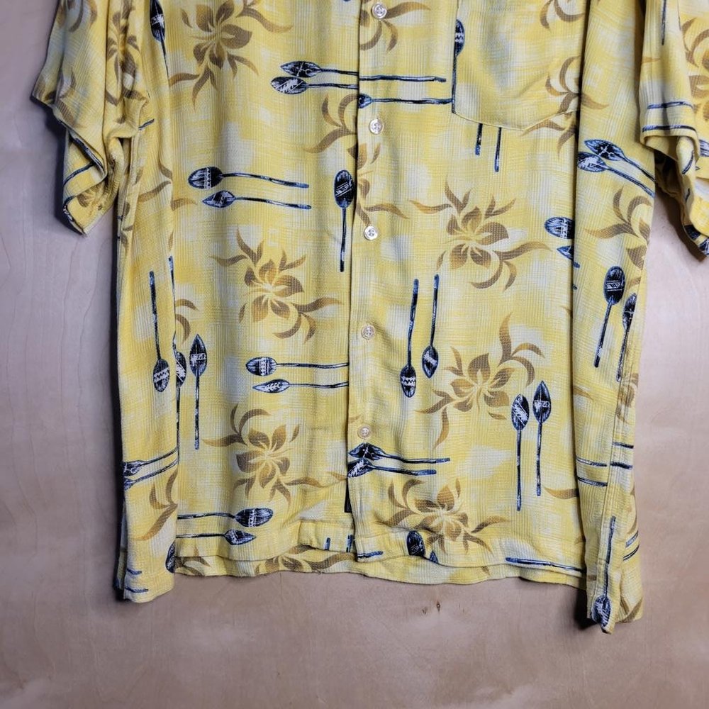 Quicksilver Silver Edition Yellow Floral Button Front Shirt Men Size XXL - Picture 10 of 12
